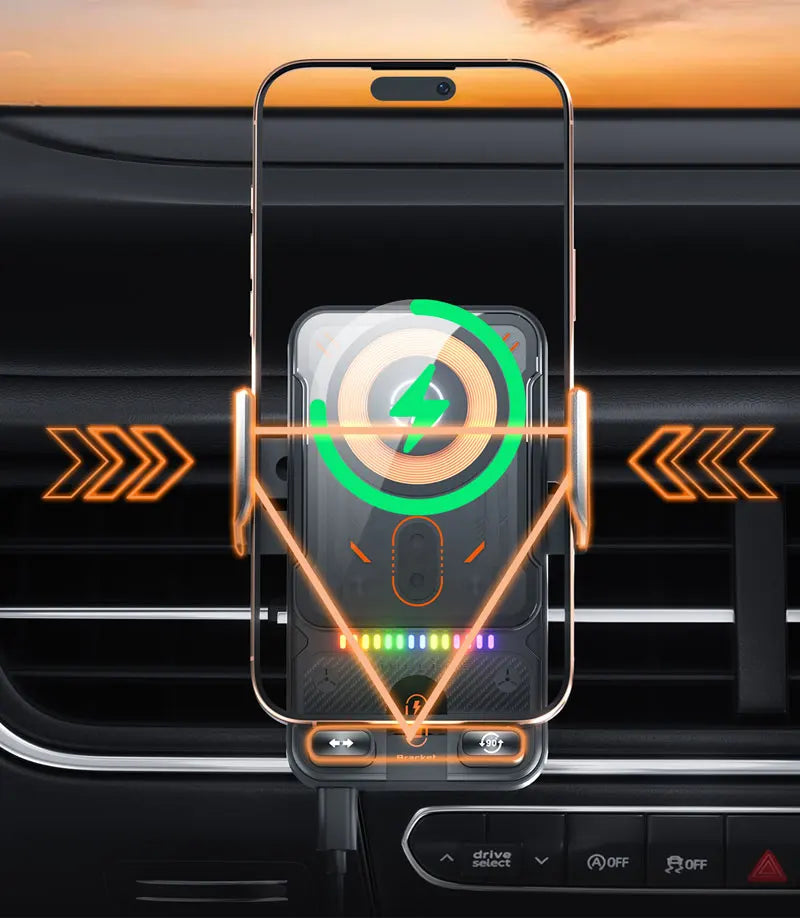 Car Phone Holder Vent 15W Fast Qi Wireless Charging Smart Sensing Car Phone charger cradle Infrared Induction Car phone Mount
