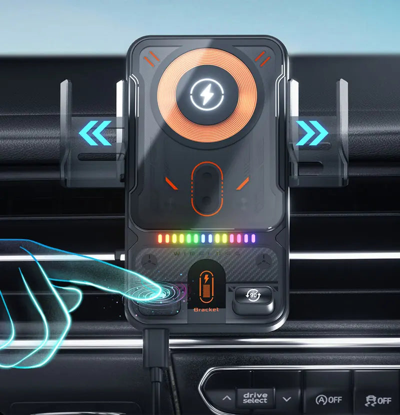 Car Phone Holder Vent 15W Fast Qi Wireless Charging Smart Sensing Car Phone charger cradle Infrared Induction Car phone Mount