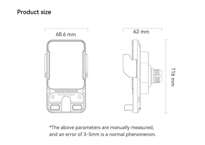 Car Phone Holder Vent 15W Fast Qi Wireless Charging Smart Sensing Car Phone charger cradle Infrared Induction Car phone Mount